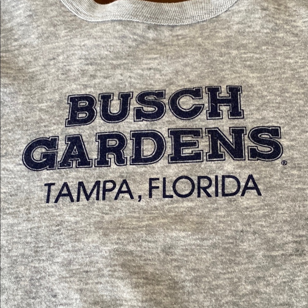 Bush Gardens Tampa, Florida sweat shirt tag missing size M pit to pit 19 1/2”
